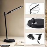 Lumanova D2 bureaulamp in zwart met netadapter en verstelbare lampkop van hjh OFFICE (AI-gegenereerde afbeelding)