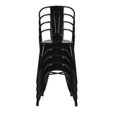 Stapelbare zwarte Bistrostoelen VANTAGGIO COMFORT met gebogen rugleuning van hjh OFFICE