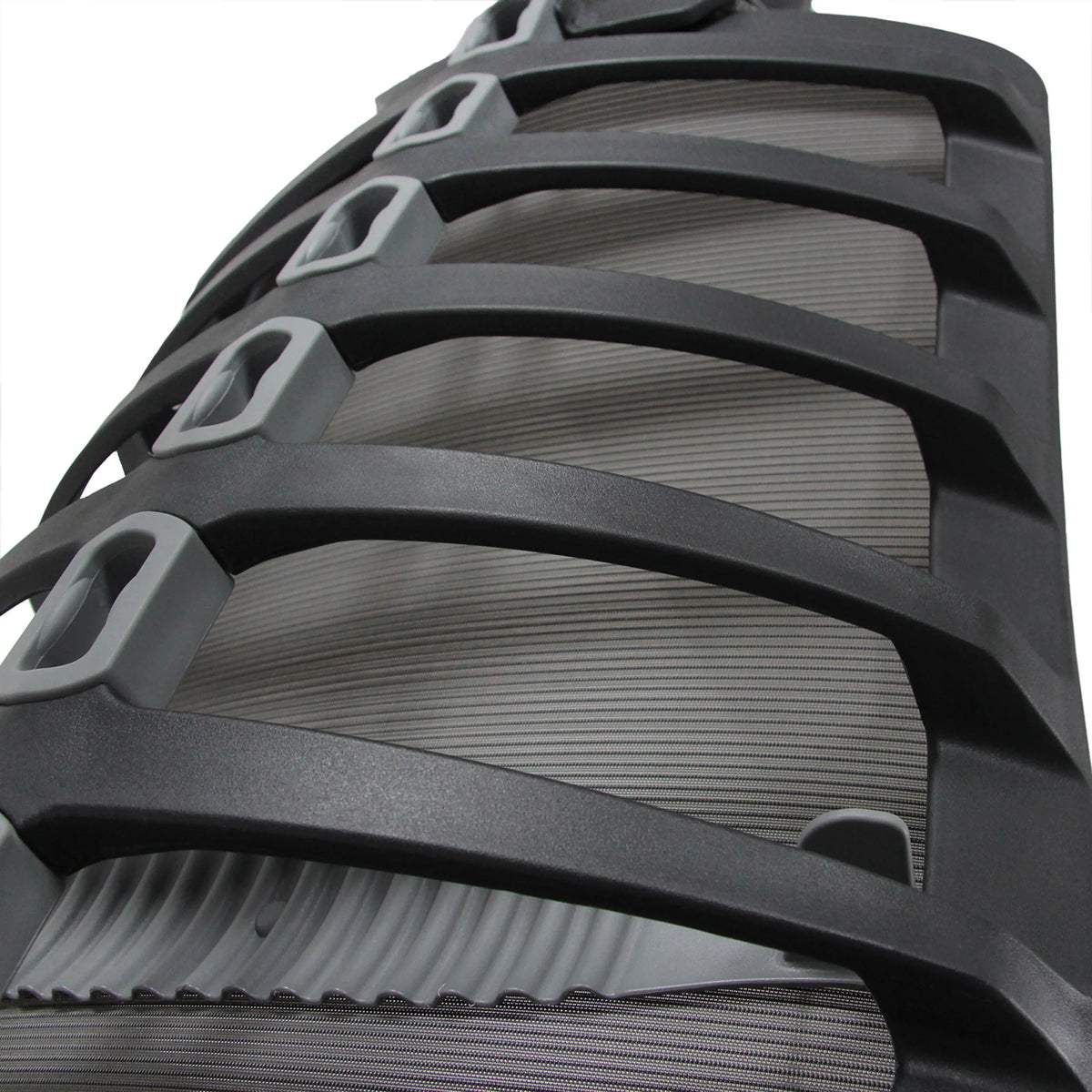Gestructureerde rugleuning met grijze netbespanning van de High end bureaustoel SKARIF van hjh OFFICE