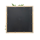 Achterzijde van de vierkante Plantmat LEAFLUXE WALL 1 in zwart met metalen beslag van hjh LIVING
