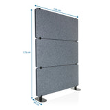 Maattekening van de Scheidingswand FLEXMIUT EXTEND met 175 × 120 cm van hjh OFFICE
