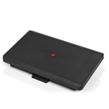 Zwarte Voetensteun PIEDINO STRIPE PRO met geribbelde oppervlakte en rode knop van hjh OFFICE – 360-gradenweergave (vooraanzicht 0°)