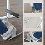 PODI FMW voetensteun in lichtgrijs met antislip-profiel en een gewatteerde massagerol van hjh OFFICE