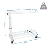 Technische tekening van het Zit- Sta bureau STAND II met een werkblad van 90 × 42 cm van hjh OFFICE