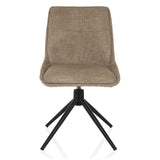 Beige gestoffeerde stoel TARVISO I met zwart viersterrig onderstel van hjh LIVING – 360-gradenweergave (vooraanzicht 0°)
