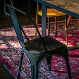 Zwarte metalen Bistrostoel VANTAGGIO BRUSH met gebogen rugleuning van hjh OFFICE