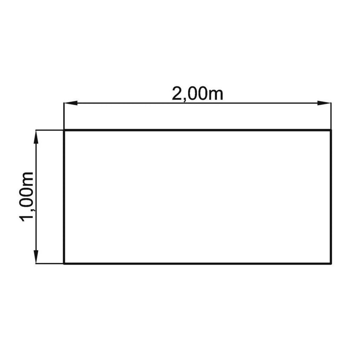 Technische tekening van het bureau ATOS 2E S van 2,00 x 1,00 m van hjh OFFICE PRO