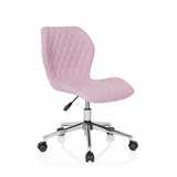 Roze Kinder bureaustoel JOY II met stikseloptiek en vijfpoot onderstel met wieltjes van hjh OFFICE – 360-gradenweergave (schuin vooraanzicht 40°)