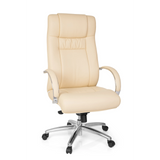 Beige bureaustoel XXL G 600 met armleuningen en vijfpoot met zwenkwielen van hjh OFFICE – 360-gradenweergave (vooraanzicht 20°)