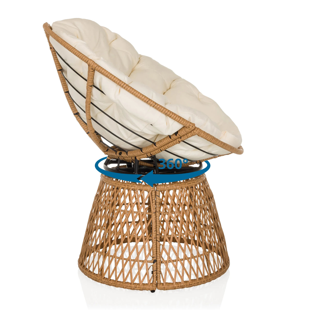 360-graden draaifunctie van de Outdoor stoel WEAVORA in beige van hjh LIVING