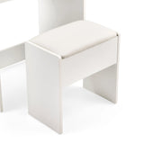 Witte kruk met gewatteerde zitting van de Glamdesk Make-up Spiegel van hjh LIVING