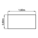 Technische tekening van het bureau NANO 16 S van 1,60 x 0,80 m van hjh OFFICE PRO