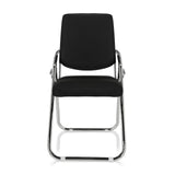 Zwarte Klapstoel ESTO met stoffen bekleding en verchroomd frame van hjh OFFICE – 360-gradenweergave (vooraanzicht 0°)