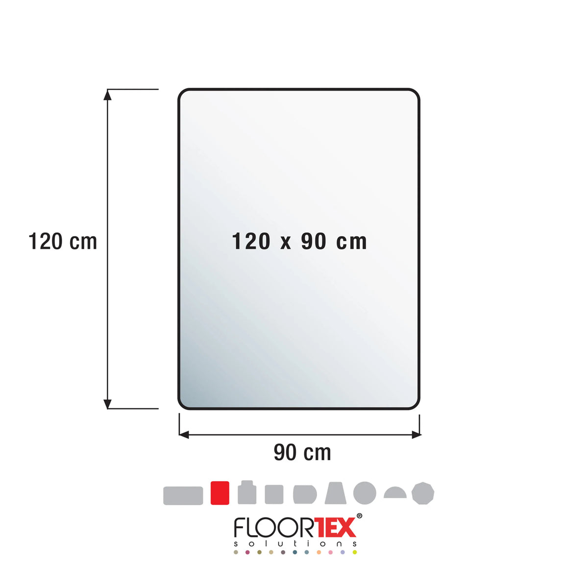 Technische tekening van de Vloermat ULTIMAT II van 120 x 90 cm van Floortex