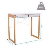 Maattekening van het Bureau TAROLO II met 80 × 42 cm en 75 cm hoogte van hjh LIVING