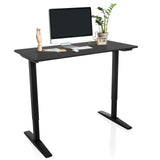 Elektrisch in hoogte verstelbaar bureau STAND CARBON in zwart met een tafelblad van 120 × 60 cm van hjh OFFICE