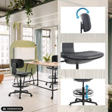 Zwarte TOP WORK B baliestoel met voetring en hoogteverstelling van hjh OFFICE (AI-gegenereerde afbeelding)