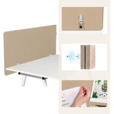 Beige FLEXMIUT D1 tafelverdelers met bevestigingsklemmen, geluidsabsorptiesymbool en pinfunctie van hjh OFFICE