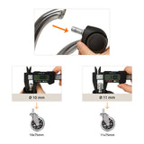 Meting van de spindiameter van 10 mm en 11 mm voor 5x ROLO SKATE CT 11mm/75mm bureaustoelwielen van hjh OFFICE