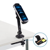 Tafelklem met geïntegreerde houder voor pennen en notities voor de Houder voor mobiele telefoon & tablet FLEXMOBI III van hjh OFFICE
