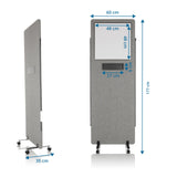 Maattekening van de Scheidingswand FLEXMIUT WB met een hoogte van 177 cm en breedte van 60 cm van hjh OFFICE