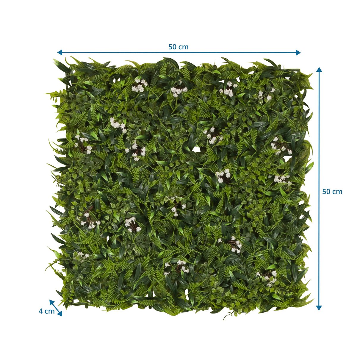 Maattekening van de Plantmat MORE GREEN I met 50 × 50 cm van hjh OFFICE