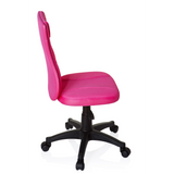 Roze Kinder bureaustoel KIDDY BASE met netrug en zwart vijfpootkruis met wieltjes van hjh OFFICE – 360-gradenweergave (zijaanzicht 100°)