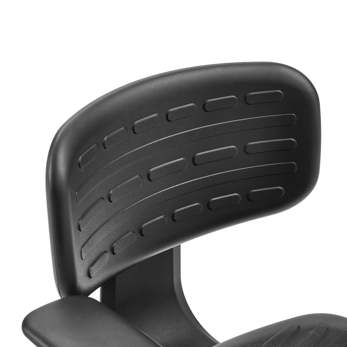 Zwarte rugleuning met horizontale uitsparingen van de Baliestoel TOP WORK B1 van hjh OFFICE