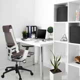 Professionele bureaustoel GENIDIA SMART WHITE met grijze netbespanning en wit frame van hjh OFFICE