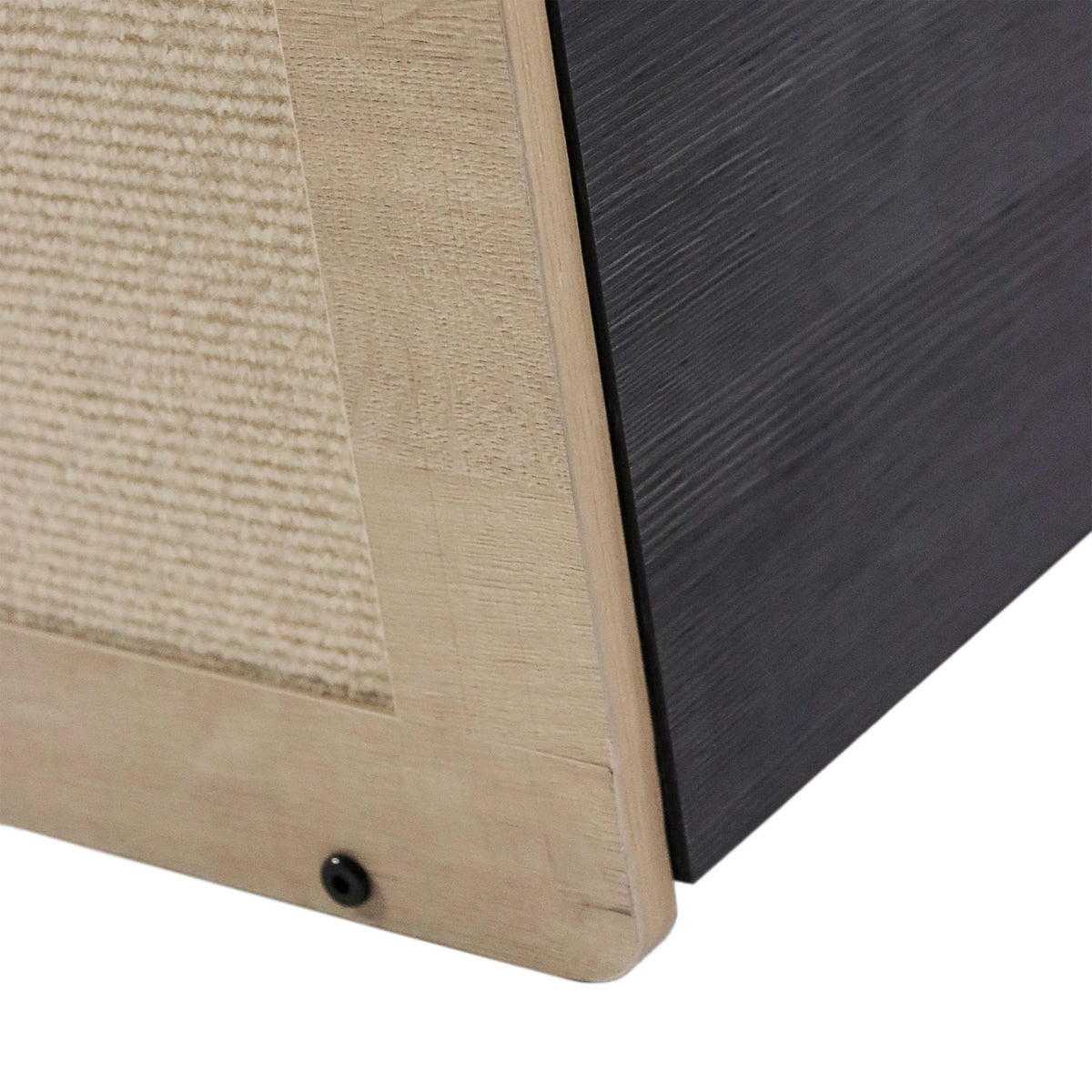 Hoek van het Kattenhuis KITTY PAWBOX 2 in zwart en eiken met een schroef van hjh LIVING