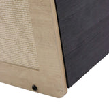 Hoek van het Kattenhuis KITTY PAWBOX 2 in zwart en eiken met een schroef van hjh LIVING