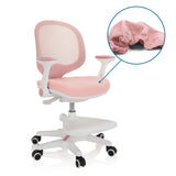 Roze zitkussen van de kinderstoel KID ERGO met detailweergave van de bekleding van hjh OFFICE