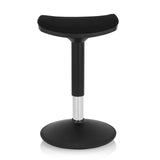 Zwarte stahulp BALANCE SIT I B met gebogen zitting en ronde voet van hjh OFFICE – 360-gradenweergave (vooraanzicht 0°)