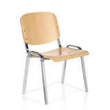 Vierfußstuhl XT 600 C H in Buche mit Gestell aus Chrom von hjh OFFICE – 360-Grad-Ansicht (schräge Frontansicht 40°)