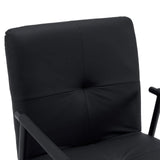 Zwarte kunstlederen bekleding van de rugleuning van de Lifea Flex gestoffeerde stoel van hjh LIVING