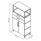 Technische tekening van de FlexWall kast met 1532 × 800 mm van hjh OFFICE PRO