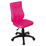 Pinker Kinderdrehstuhl KIDDY BASE mit Netzrücken und schwarzem Fußkreuz mit fünf Rollen von hjh OFFICE – 360-Grad-Ansicht (schräge Frontansicht 40°)
