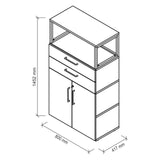 Technische tekening van de kast FlexWall met 800 × 417 mm van hjh OFFICE PRO