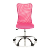 Roze Kinder bureaustoel KIDDY NET I met netrugleuning en vijfpotig onderstel met zwenkwielen van hjh OFFICE – 360-gradenweergave (vooraanzicht 0°)