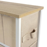 Beige stoffen lade met handgreep en houten blad van de Commode FOLDRESS S van hjh LIVING