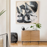 Dressoir LINNO S van eiken met geribbelde fronten en zwarte metalen poten van hjh LIVING