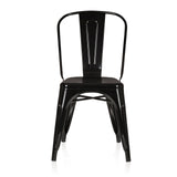 Zwarte Bistrostoel VANTAGGIO COMFORT met metalen frame en hoge rugleuning van hjh OFFICE – 360-gradenweergave (vooraanzicht 0°)