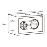 Technische tekening van de Kluis SAFE COMPACT III met 31 x 20 cm van hjh OFFICE