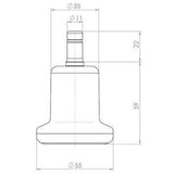 Technische tekening van de Vloerdoppen 5 x STAND Nr. 11 met een diameter van 55 mm van hjh OFFICE