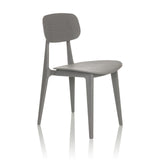Grijze Outdoor stoel ARTIFO HOL met geperforeerde rugleuning en zitting van hjh OFFICE – 360-gradenweergave (schuin vooraanzicht 45°)