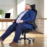 XXL bureaustoel INSTRUCTOR SW I PRO in het zwart met netrugleuning en hoofdsteun van hjh OFFICE