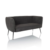 Grijze lounge bank HAYRIVER met slanke zwarte poten van hjh LIVING – 360-gradenweergave (schuin vooraanzicht 30°)