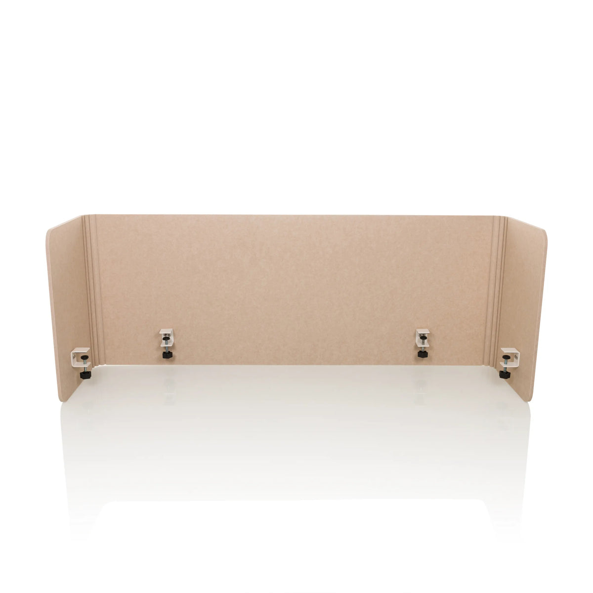 Beige Tafelverdeler FLEXMIUT U met zijvleugels en vier bevestigingsklemmen van hjh OFFICE – 360-gradenweergave (vooraanzicht 0°)