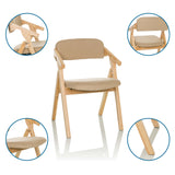 Klapstoel SCANDIO in beige met houten frame en armleuningen van hjh OFFICE