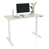 Elektrisch in hoogte verstelbaar bureau STAND PRO in wit met afmetingen van 140 x 70 cm van hjh OFFICE